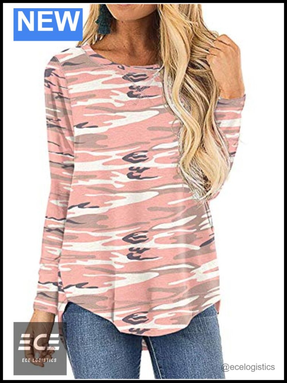 Women's Loose Fit Long Sleeve Tunic Tee Side Split Casual Fall Top
